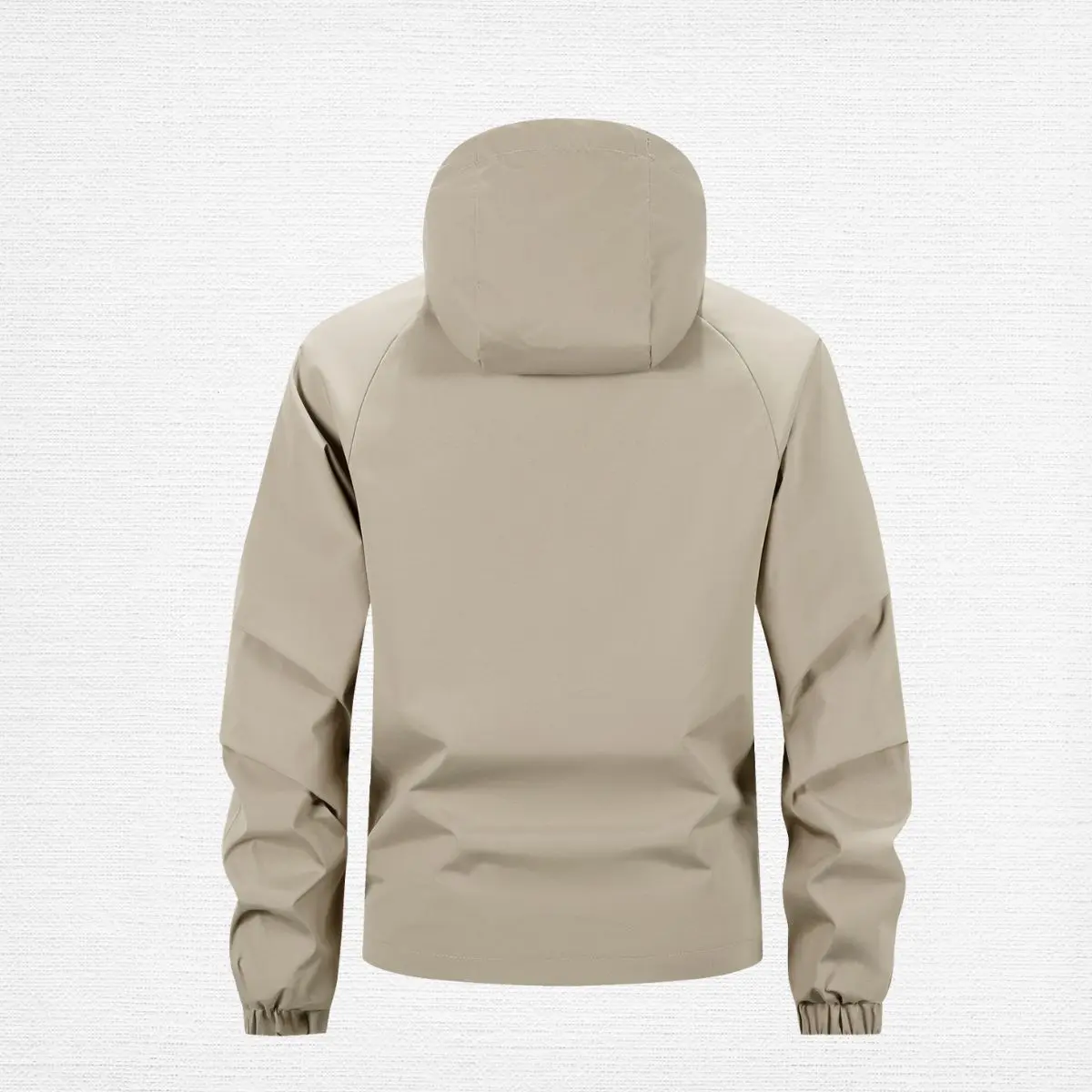 Men's Beige Hoodie - Zippered Pockets, Medium Size, Spring & Autumn Casual Menswear Tops, Long Sleeve Plain Mens Clothing Comfortable Stylish Jacket, Sweatshirts