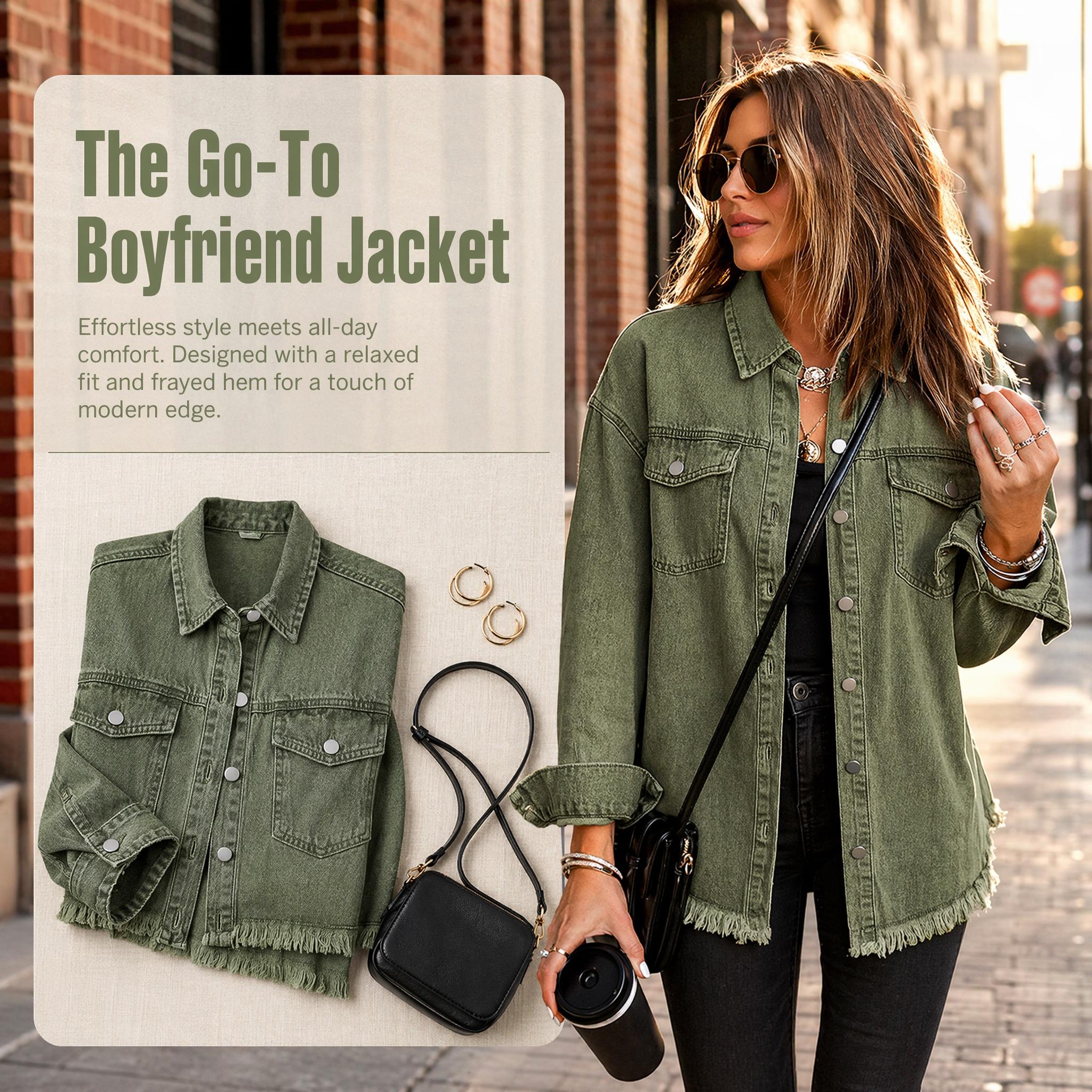 Women’s Jean Jackets for Women Ripped Fringe Denim Jean Jacket Casual Long Sleeve Pockets Jackets Coat Fabric Fashion Womenswear Soft – Back to School Outfit Idea summerwins,back to school shopping Women’s Jean Jackets for Women Ripped Fringe Denim Jean Jacket Casual Long Sleeve Pockets Jackets Coat Fabric Fashion Womenswear Soft – Back to School Outfit Idea summerwins,back to school shopping