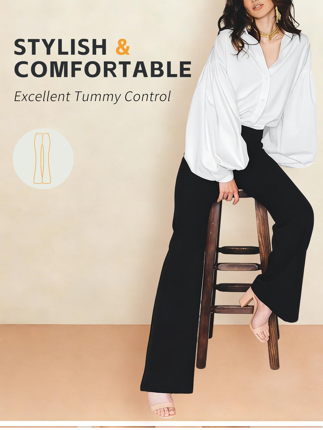 Women's high-waisted stretch 3-pack black grey red flared pants set | Fashion yoga flare pants, casual slimming trousers, fitness wide-leg pants, daily solid color sweatpants, sporty loungewear