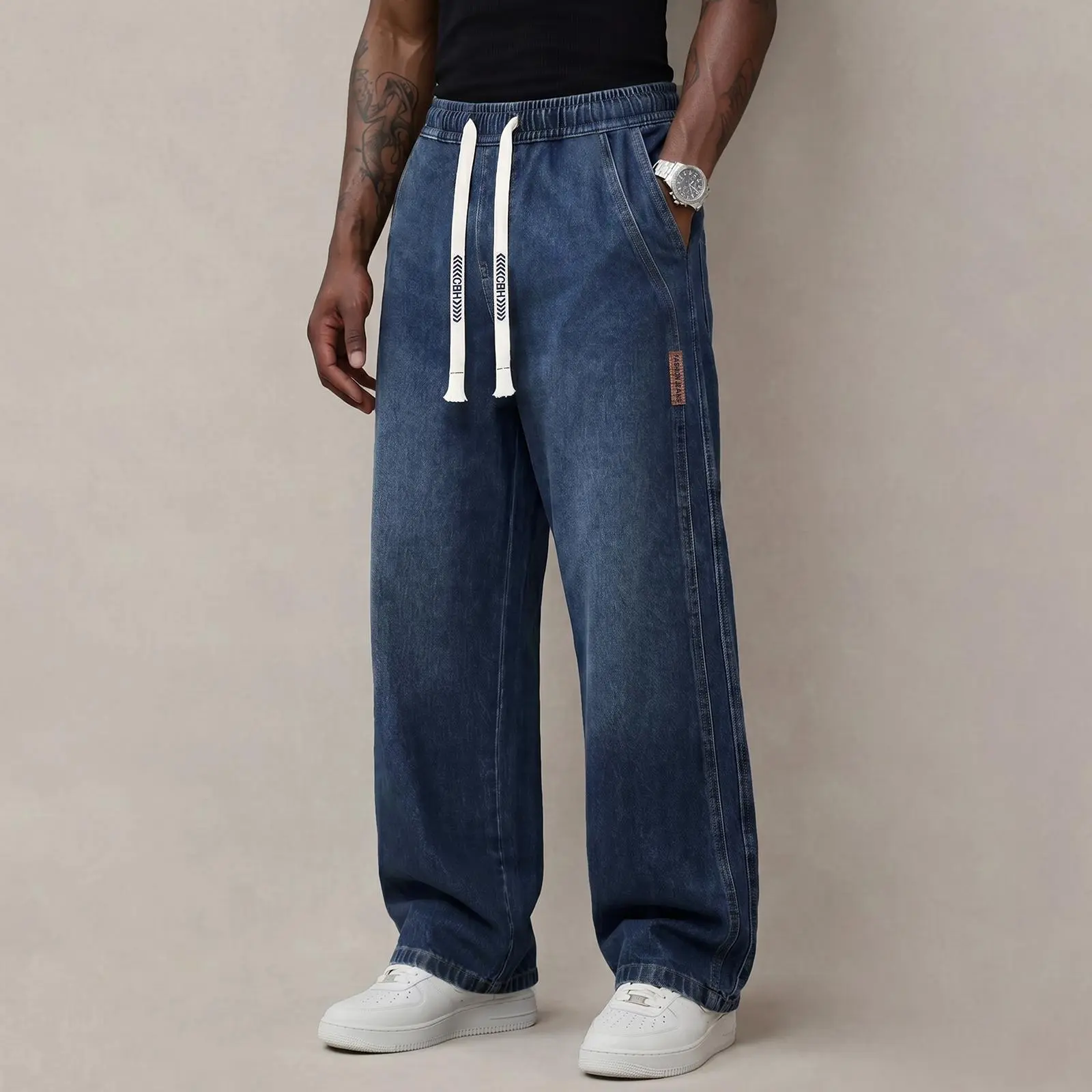 Men's Stretch Cotton Loose Fit Jeans