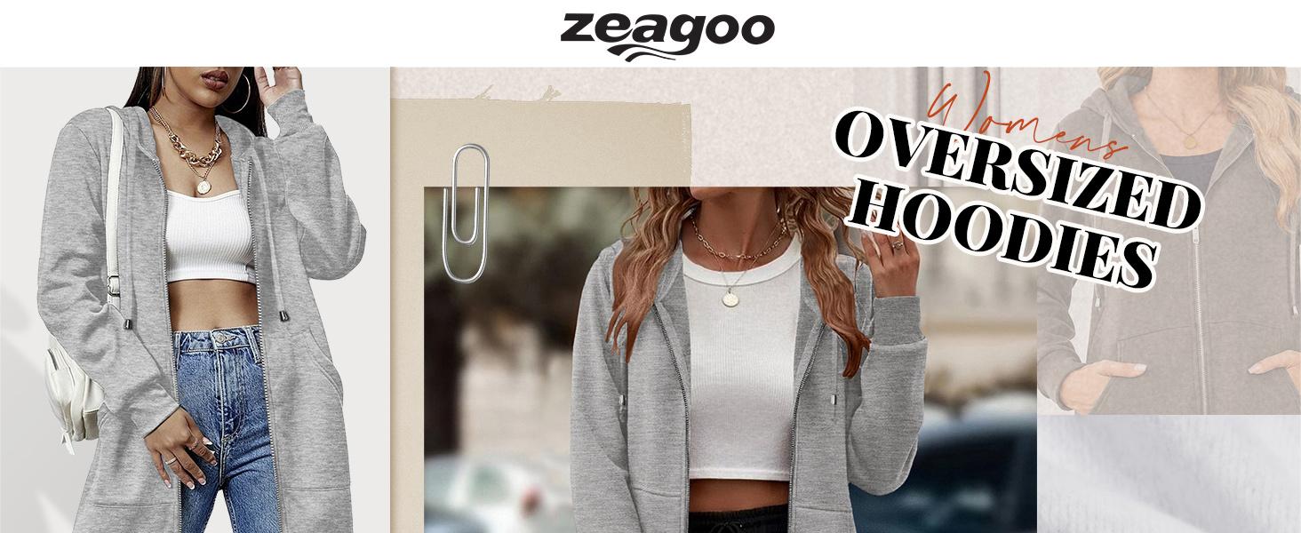 ZEAGOO Women Casual Zip up Fleece Hoodies Tunic Sweatshirt Long Hoodie Jacket Cotton Long Sleeve fitted striped knitwear summerwins,back to school,back to school shopping ZEAGOO Women Casual Zip up Fleece Hoodies Tunic Sweatshirt Long Hoodie Jacket Cotton Long Sleeve fitted striped knitwear summerwins,back to school,back to school shopping