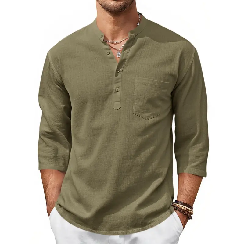 Men's Casual Henley Shirt
