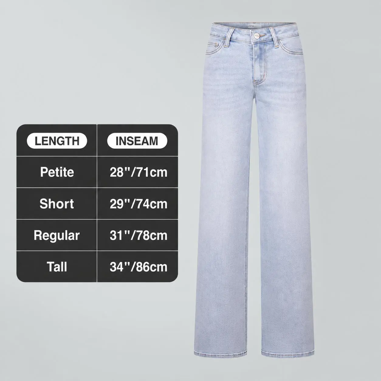 Low-to-mid rise, loose-fit BBL-style jeans