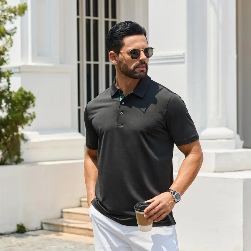 Men's Polo Shirt—Soft and Breathable, Suitable for Work and Golf