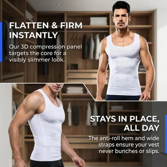 1/2/4 Pack Men Round Neck Compression Tank Top Slimming Body Shaper Vest Shirt Abs Abdomen Slim Seamless Shaping Vest Top Abdominal Corset Men GYM Workout Fitness Shirts Tank Tops Shirts Menswear & Underwear Men's For All Seasons Bestie Socks