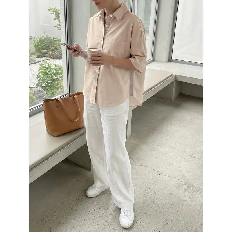 Women's Loose-Fit Button-Down Shirt for Summer