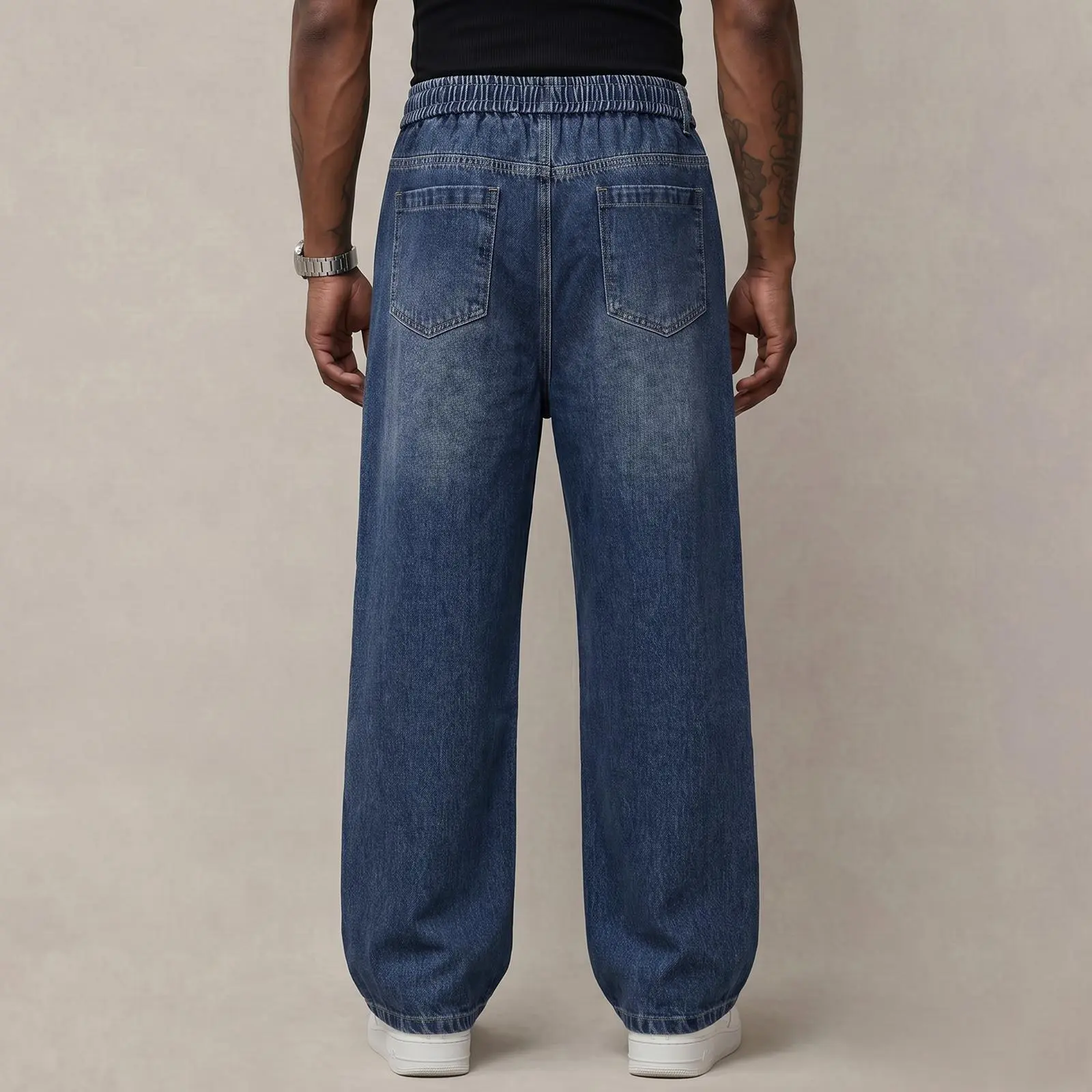 Men's Stretch Cotton Loose Fit Jeans