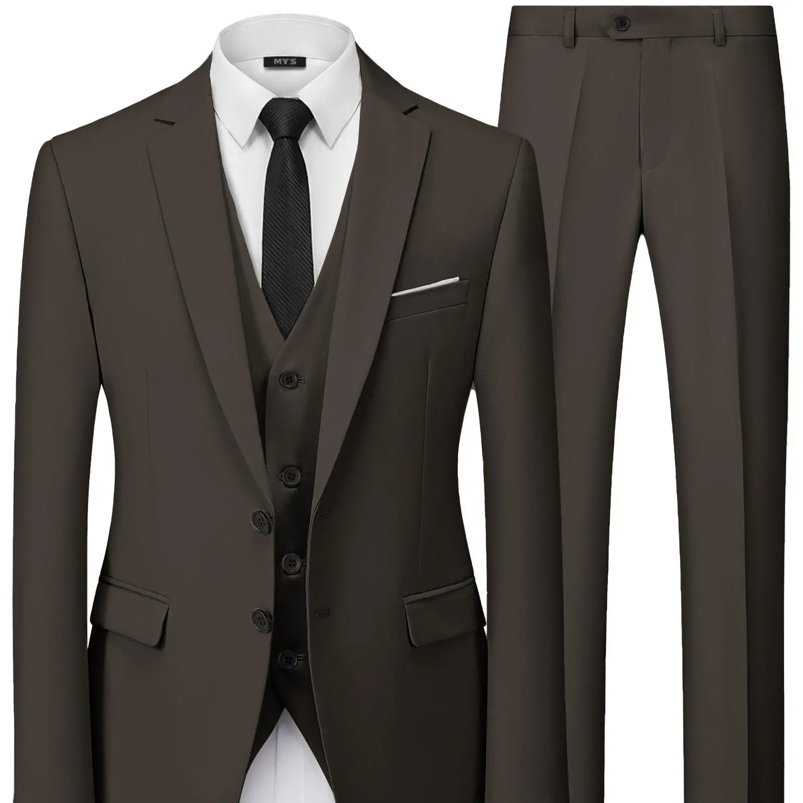 YND Men’s 3-Piece Slim Fit Formal Suit Set