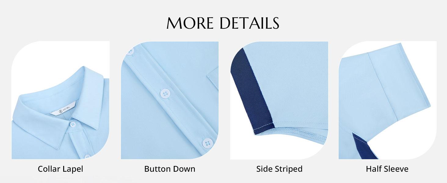 Cicy Bell Womens Summer Oversized Button Down Shirts Half Sleeve V Neck Business Casual High Low Tops Loose Fit Blouses
