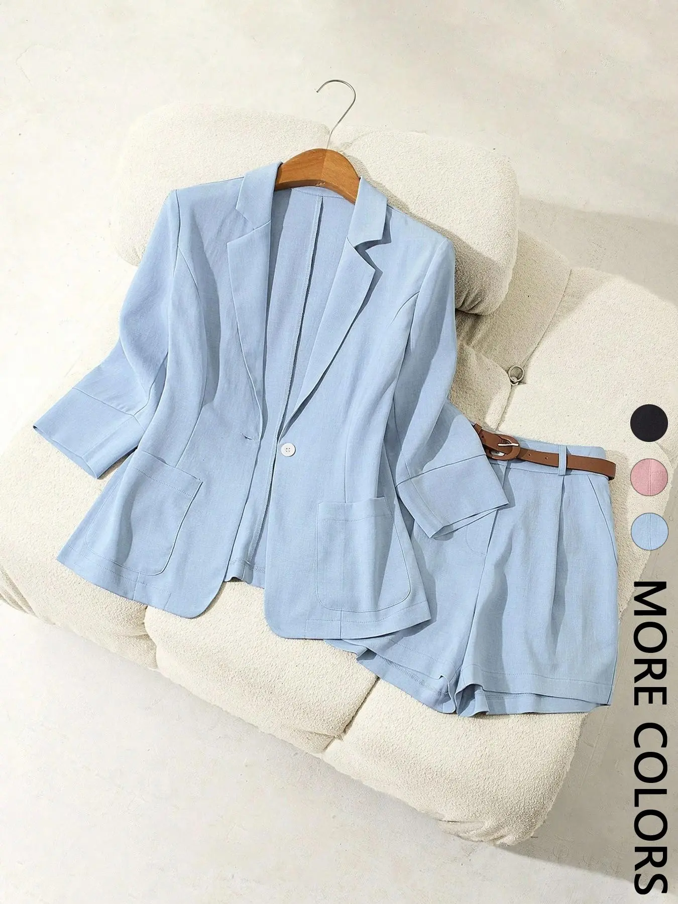 Women's Basic Workwear Suit Set (with Pockets)