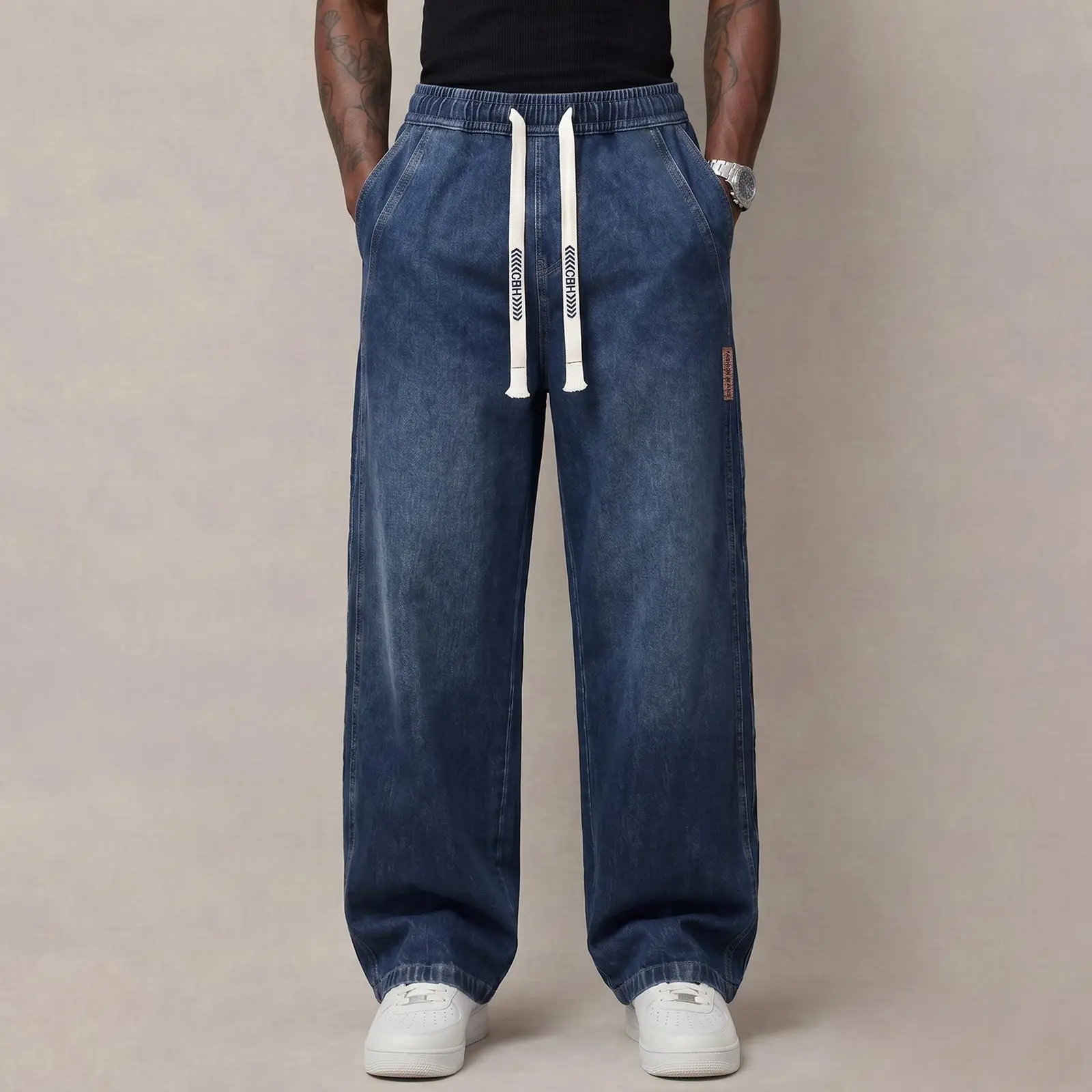 Men's Stretch Cotton Loose Fit Jeans