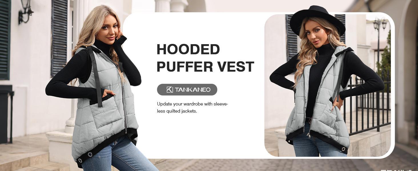 Imily Bela Women's Hooded Outwear Vest Lightweight Zipper Up Padded Gilet With Pockets Basic Fitted Imily Bela Women's Hooded Outwear Vest Lightweight Zipper Up Padded Gilet With Pockets Basic Fitted
