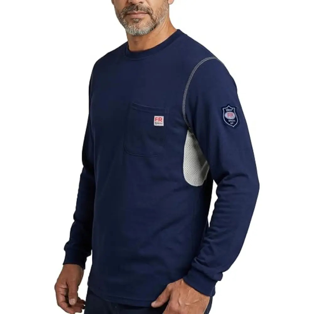 FR Shirts for Men Welding Shirt Flame Resistant Long Sleeve Work Shirts 7.5 Oz FR Clothing