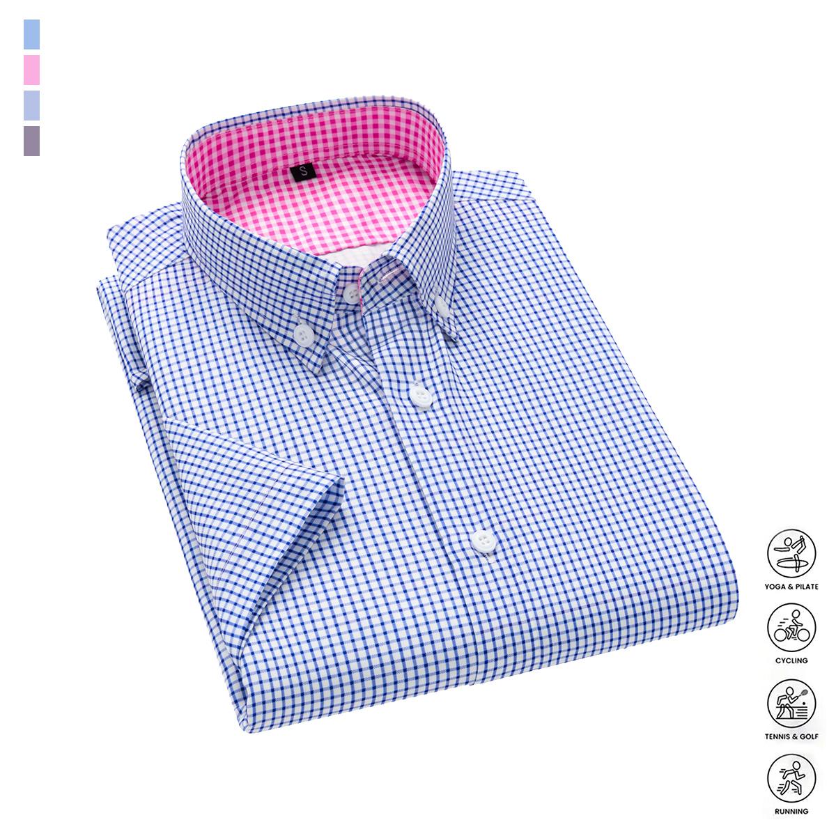 Men’s short-sleeved collared shirt — business formal style, available in stripes and solid colors; a casual business-style top suitable for everyday wear. Men’s summer fashion, summer wins, Father’s Day gift, back-to-school season, back-to-school shopping Men’s short-sleeved collared shirt — business formal style, available in stripes and solid colors; a casual business-style top suitable for everyday wear. Men’s summer fashion, summer wins, Father’s Day gift, back-to-school season, back-to-school shopping