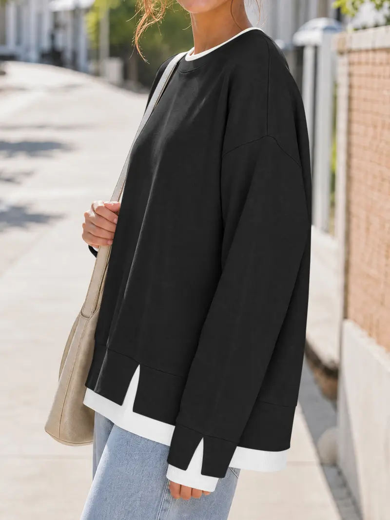 Women's Faux-Layered Sweatshirt