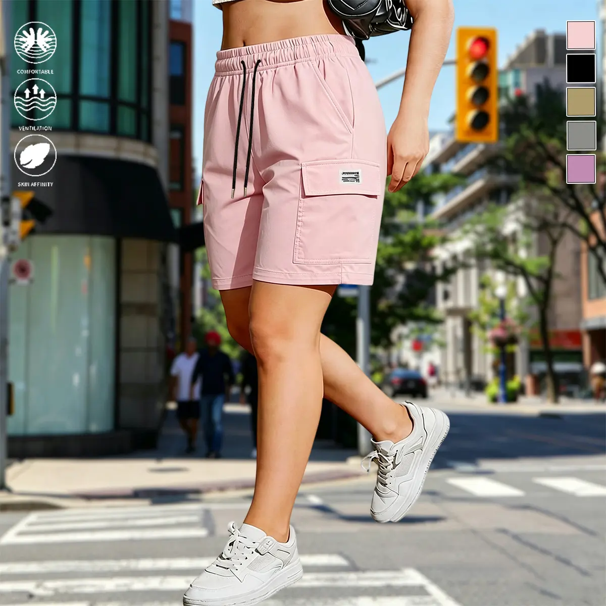 Pack of 4 Women’s Outdoor Cargo Shorts Breathable