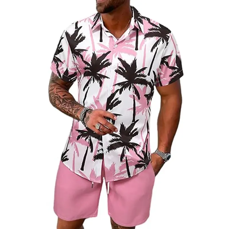 Men's Hawaiian-style two-piece set