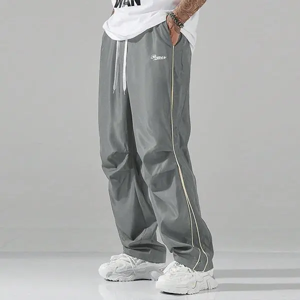 Men's 100% Polyester Loose-Fit Athletic Pants