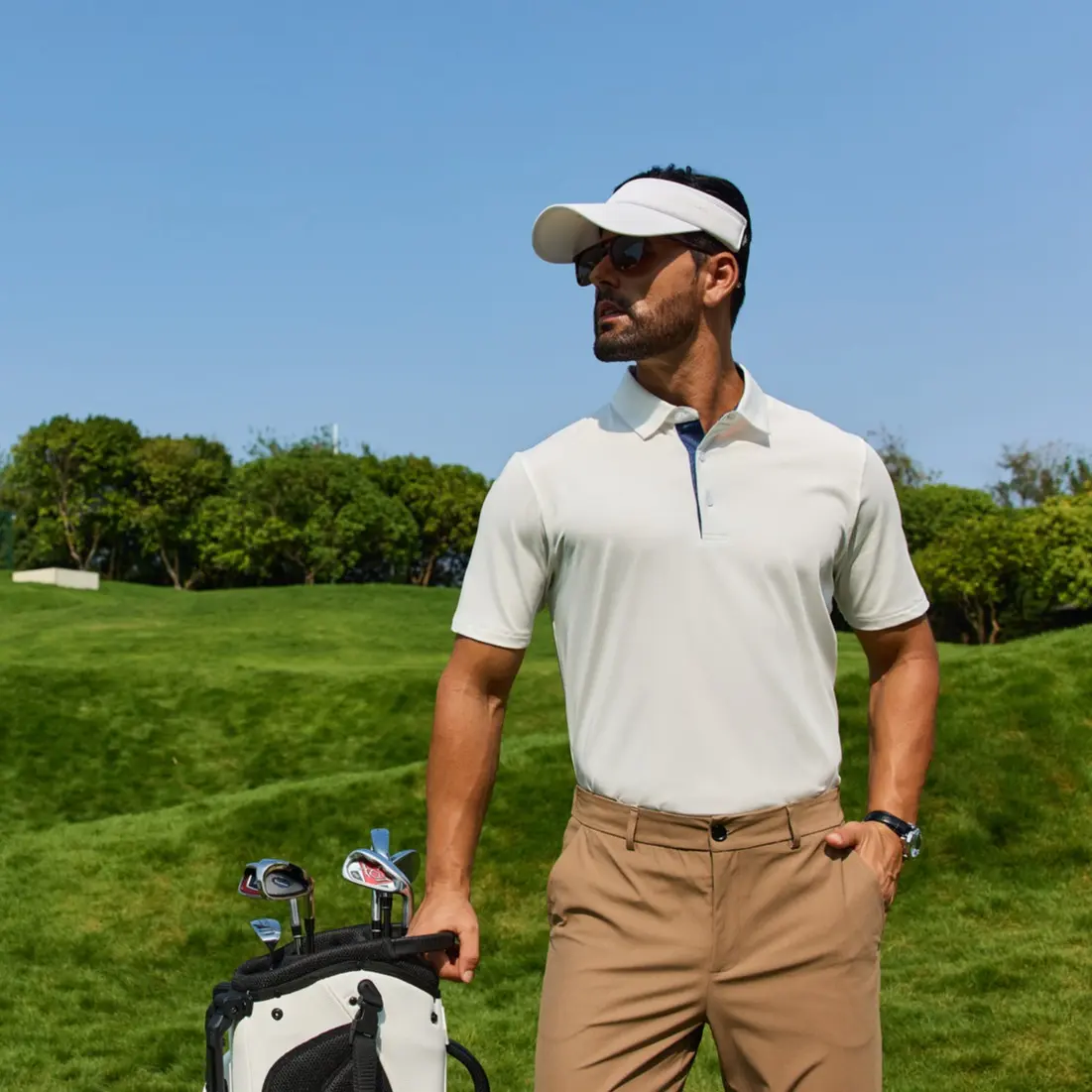 Men's Polo Shirt—Soft and Breathable, Suitable for Work and Golf