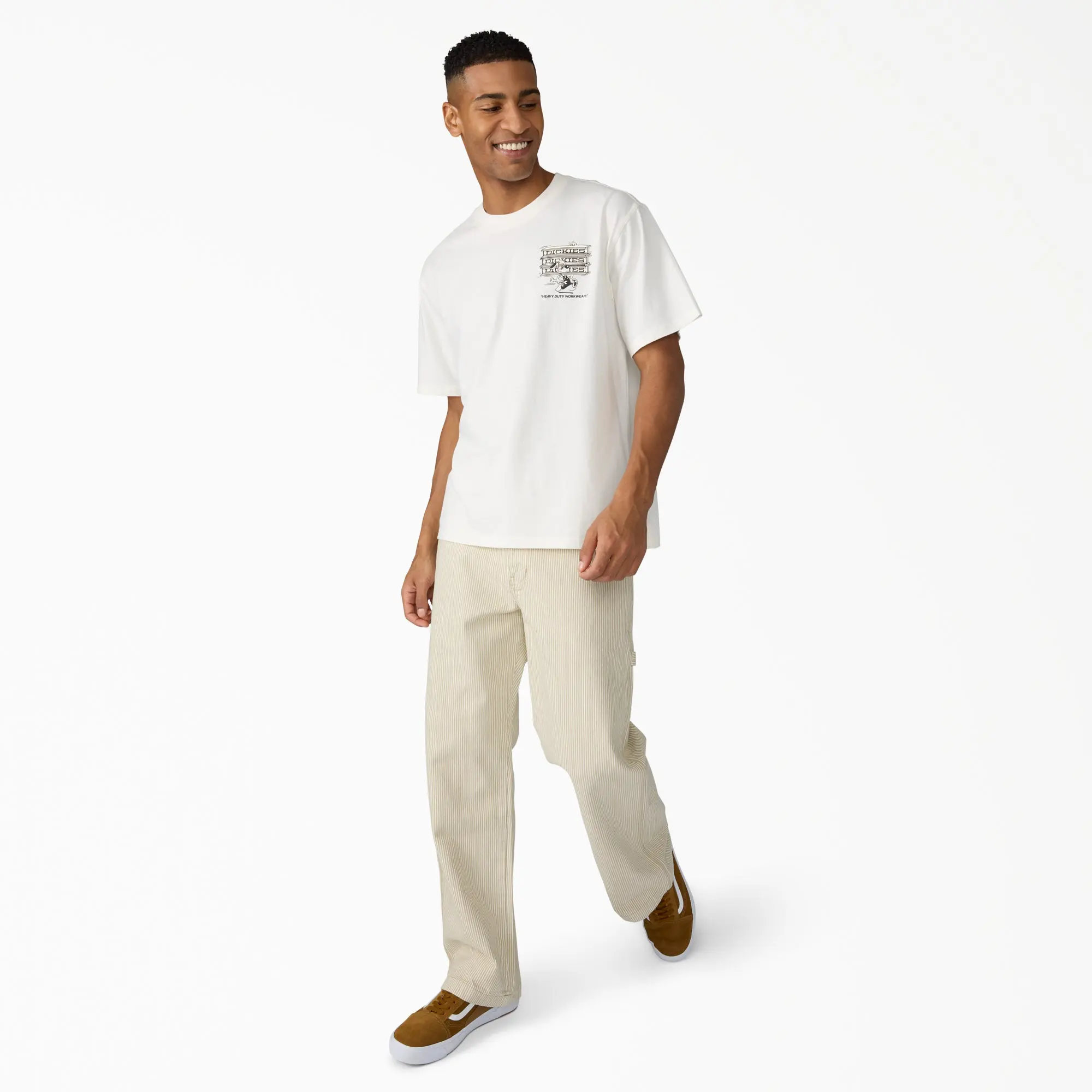 Dickies Hickory Loose Straight Carpenter Pants, 100% Cotton Loose Fit, Workwear Style Dickies Hickory Loose Straight Carpenter Pants, 100% Cotton Loose Fit, Workwear Style