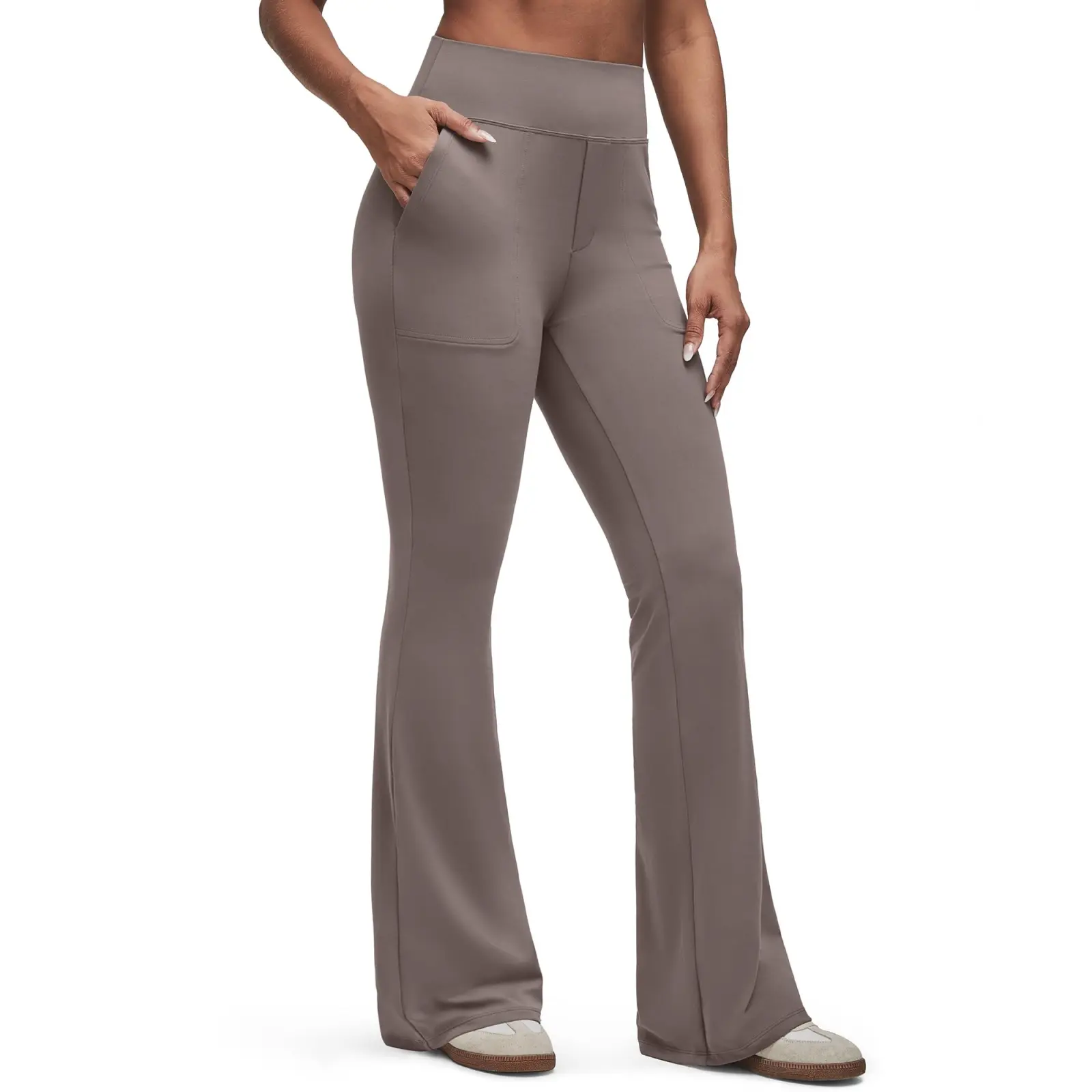 Women's Flared Trousers—High-Waisted Flared Leggings
