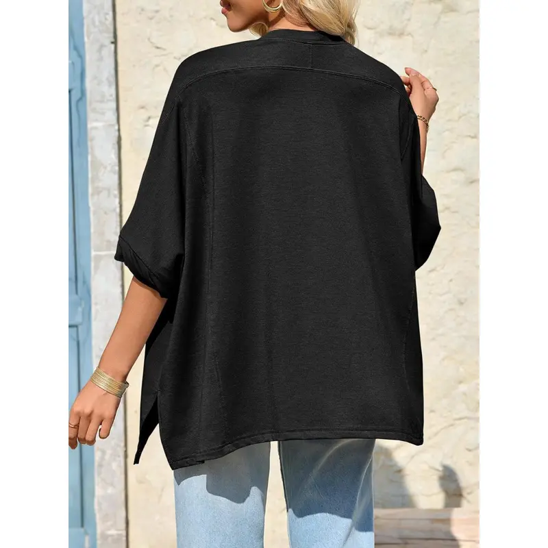 Women's Loose-Fit T-Shirt with Batwing Sleeves