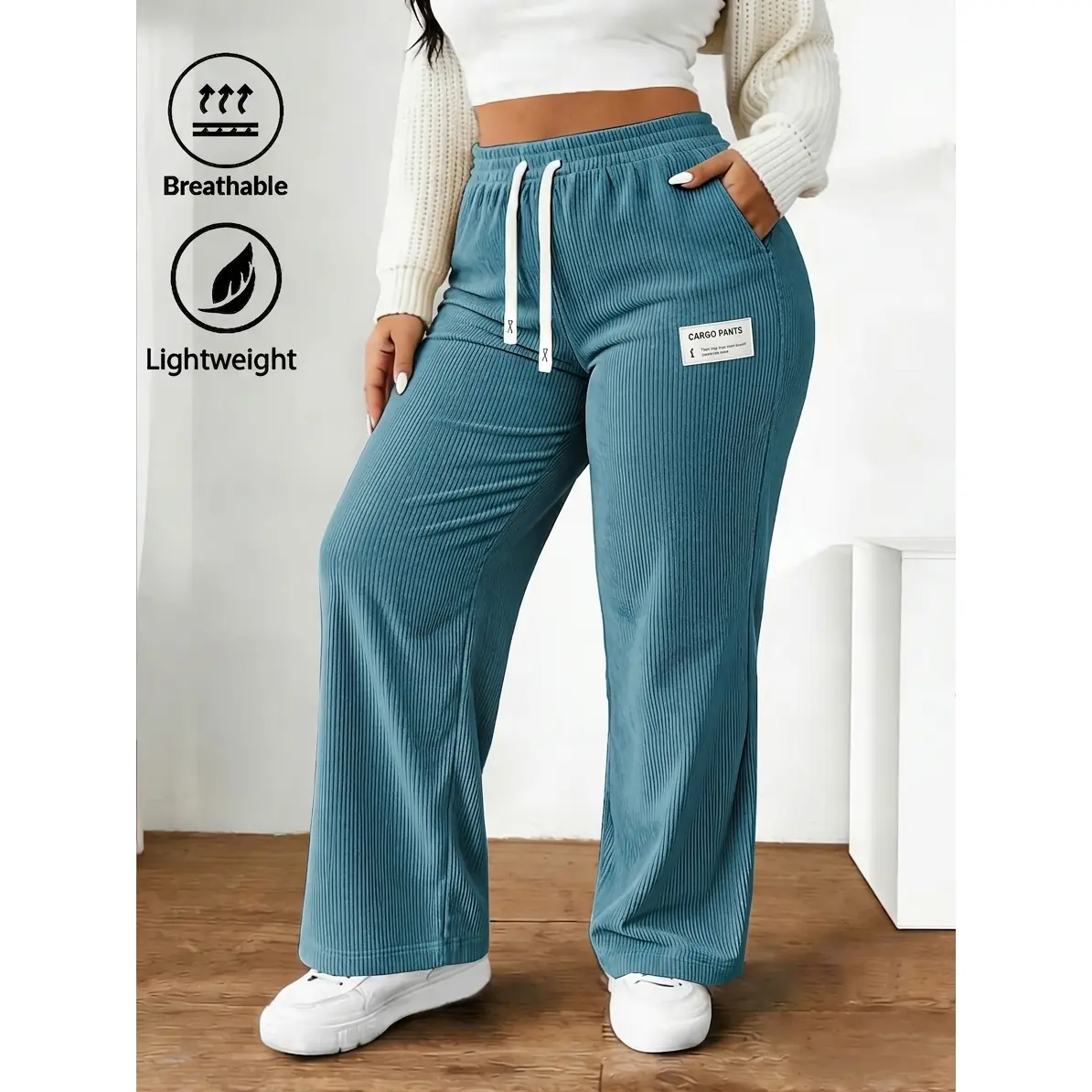 Women's Casual High-Waisted Corduroy Trousers