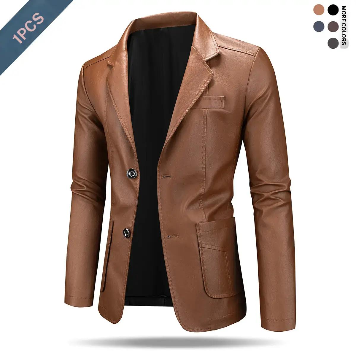 Brown men's classic fitted jacket