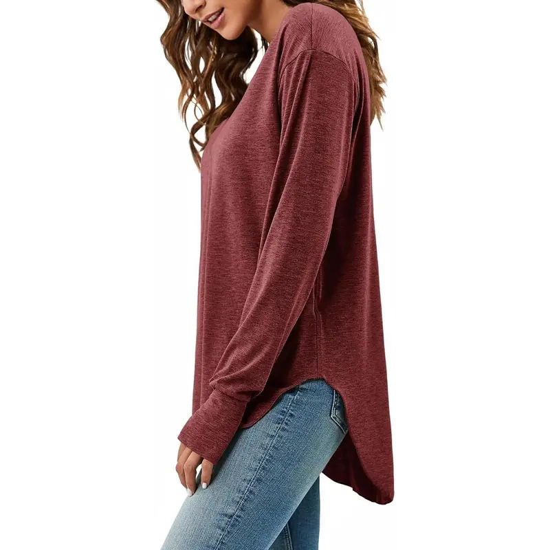 Women's deep V-neck long top