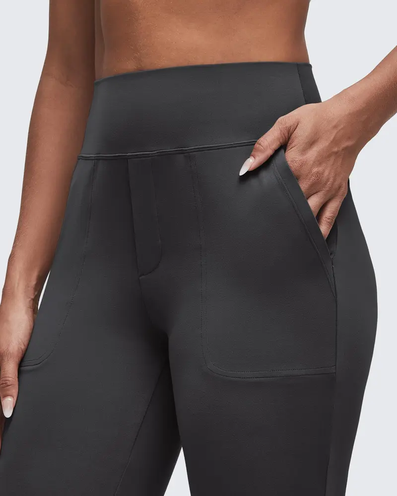 Women's Flared Trousers—High-Waisted Flared Leggings