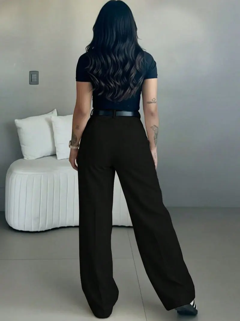 Women's High-Waisted Loose-Fit Business Casual Trousers