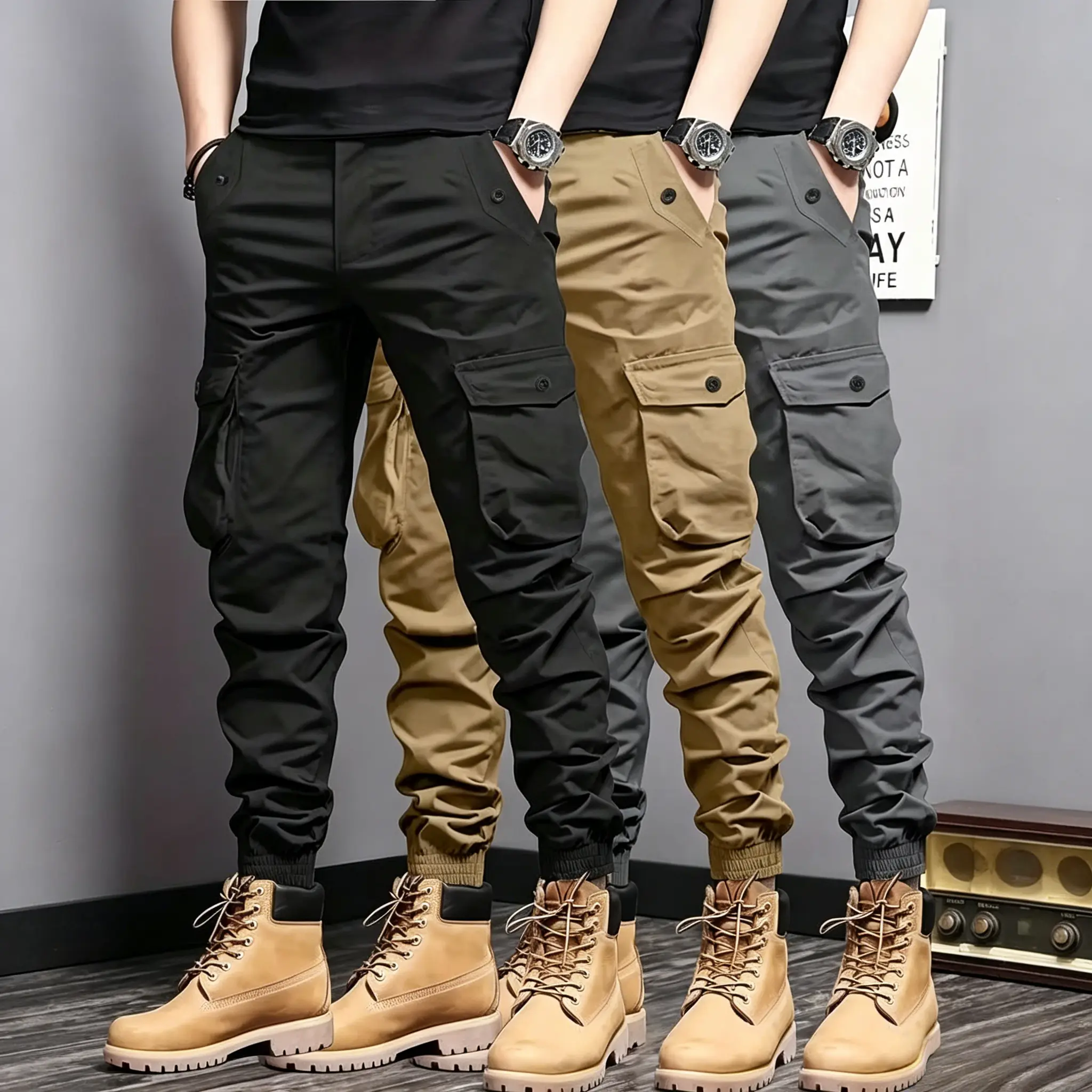 Men's Multi-Color Cargo Joggers – Tactical Cargo Style
