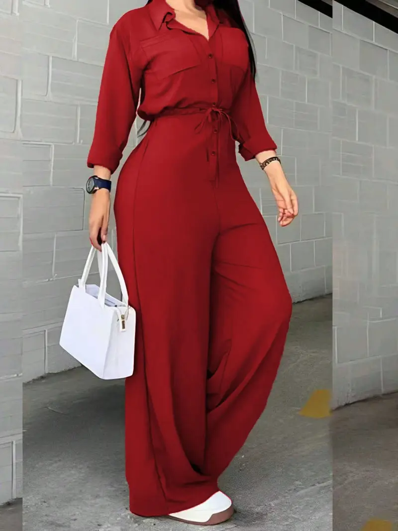 Women's Loose Tie-Waist Jumpsuit