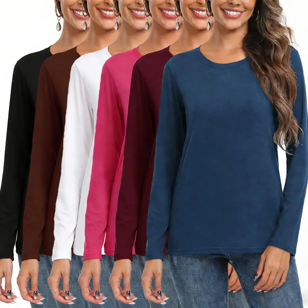 Women's loose-fit long-sleeve crew-neck top