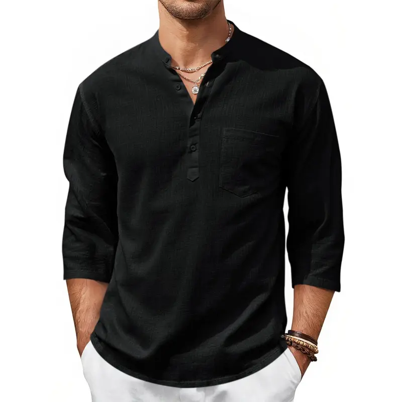 Men's Casual Henley Shirt