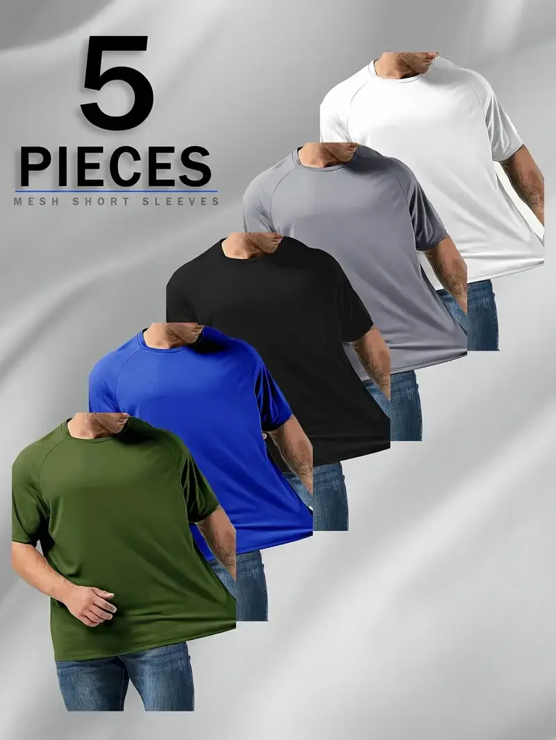 Men's Plus Size Breathable Athletic T-Shirts for Workout