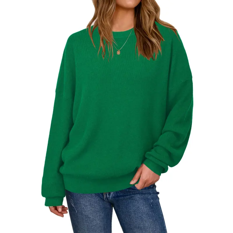 Women's Loose-Fit Wool-Blend Crew-Neck Sweater