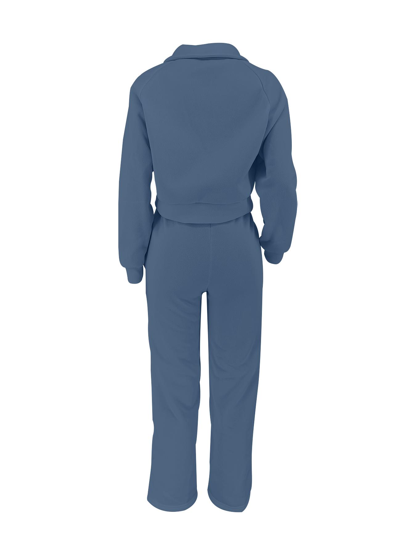 Women's Solid Long Sleeve Sweatshirt & Drawstring Adjustable Waist Pants Set, Casual Fashion Cozy Two-piece Outfit for Daily Outdoor Wear, Women's Clothes for All Seasons, Womenswear
