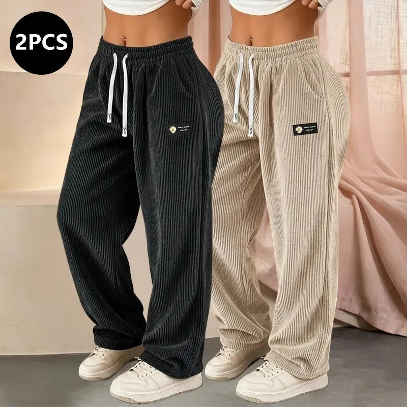 Women's Straight-Leg Corduroy Casual Pants