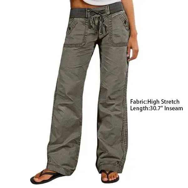 Mid-rise straight-leg trousers with drawstring and minimalist seam detailing