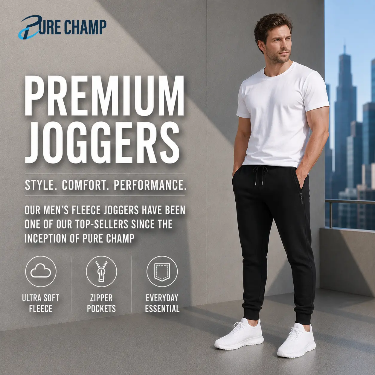 Men's Slim-Fit Fleece Joggers