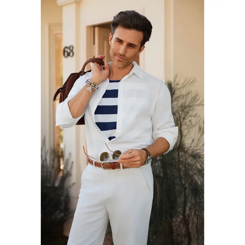 Men's Cotton-Linen Long-Sleeve Shirt