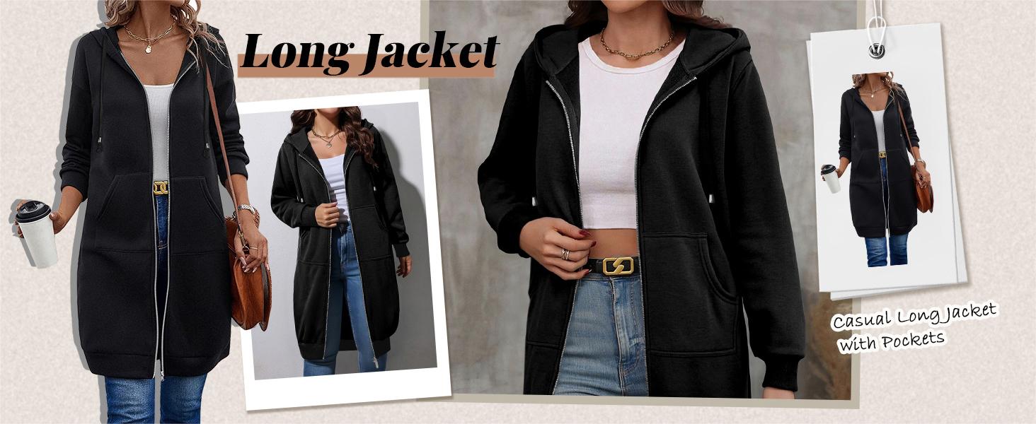 ZEAGOO Women Casual Zip up Fleece Hoodies Tunic Sweatshirt Long Hoodie Jacket Cotton Long Sleeve fitted striped knitwear summerwins,back to school,back to school shopping ZEAGOO Women Casual Zip up Fleece Hoodies Tunic Sweatshirt Long Hoodie Jacket Cotton Long Sleeve fitted striped knitwear summerwins,back to school,back to school shopping