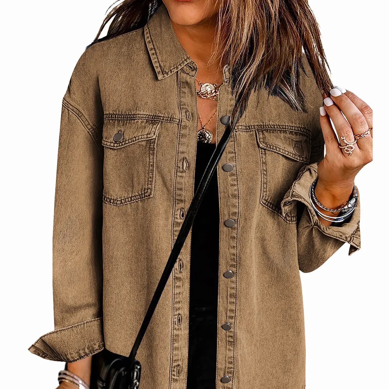 Women's Distressed Fringed Denim Jacket