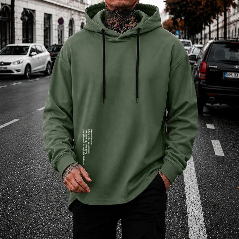 Men's Minimalist Casual Hooded Knit Sweatshirt