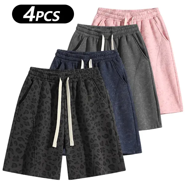 Men's Cotton-Blend Casual Athletic Shorts (with Pockets)