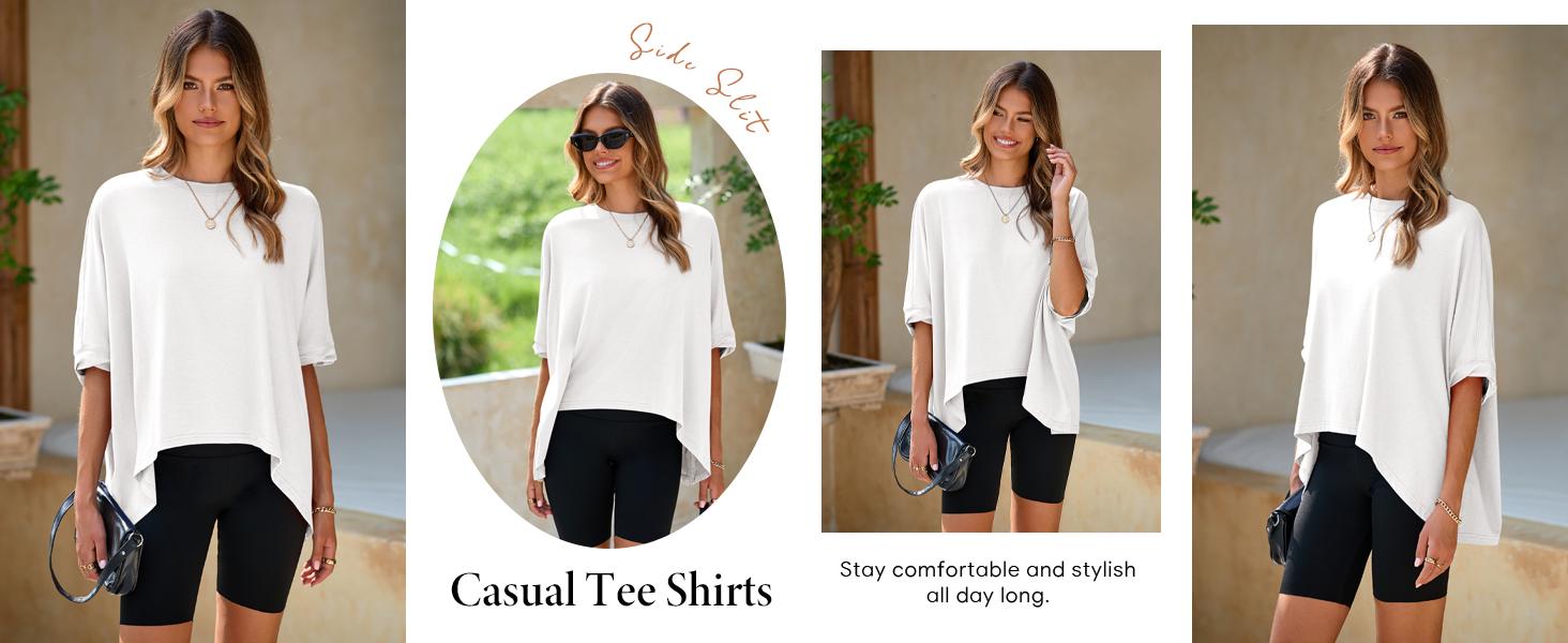 Tankaneo Womens Oversized Tshirts Batwing Short Sleeve Asymmetric Hem Tops Summer Casual Loose Fit Tunic Tee Shirts Tankaneo Womens Oversized Tshirts Batwing Short Sleeve Asymmetric Hem Tops Summer Casual Loose Fit Tunic Tee Shirts