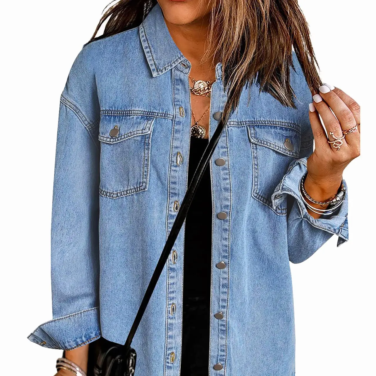 Women's Distressed Fringed Denim Jacket