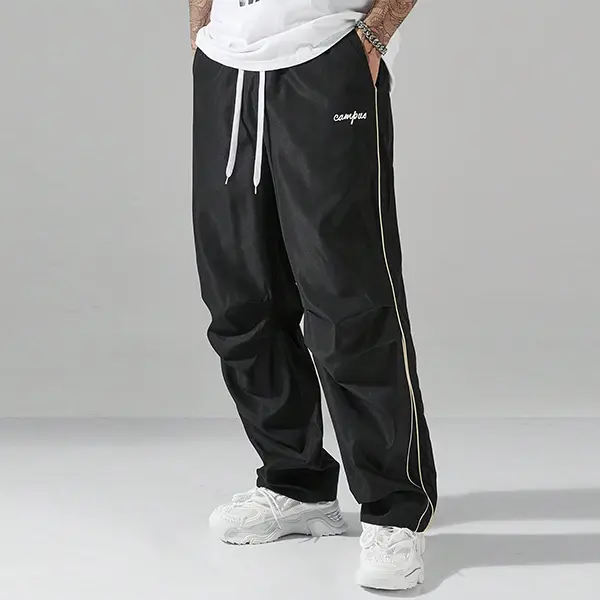 Men's 100% Polyester Loose-Fit Athletic Pants