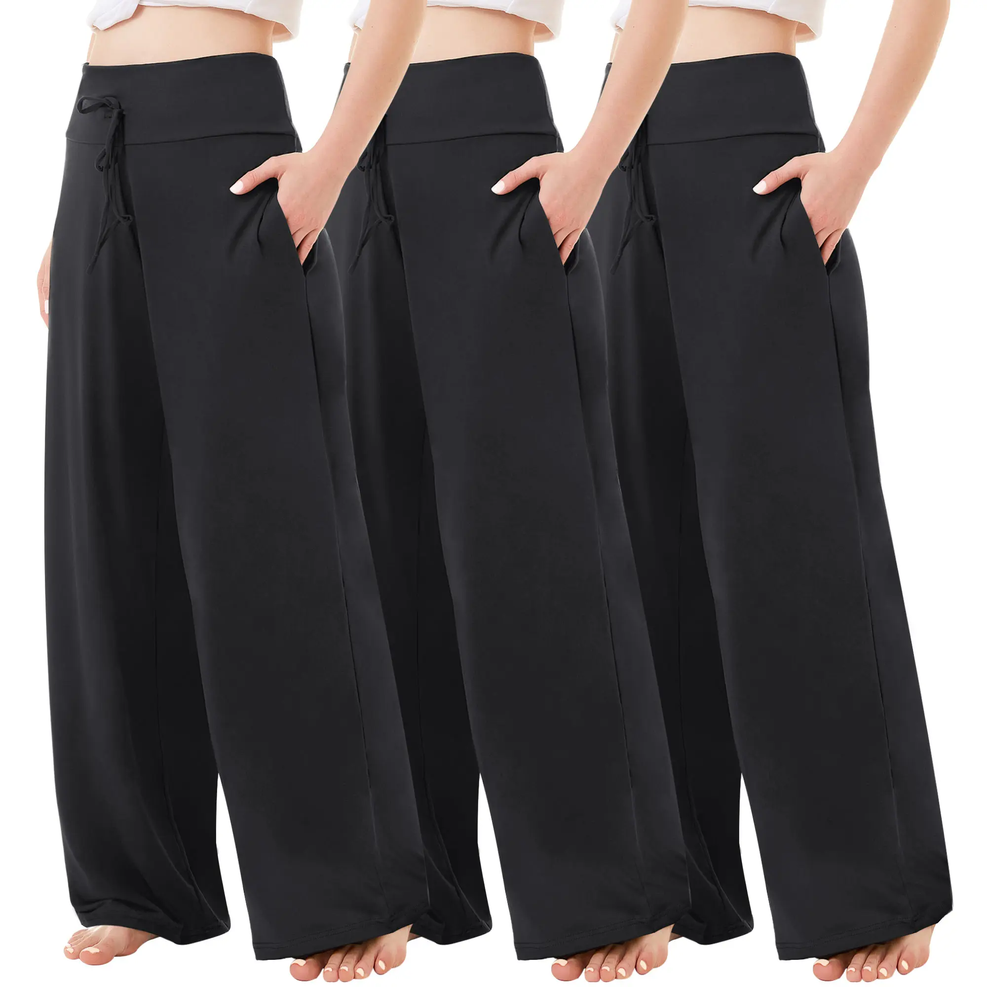 SHOWITTY Women's High Waisted Wide Leg Pants with Pockets